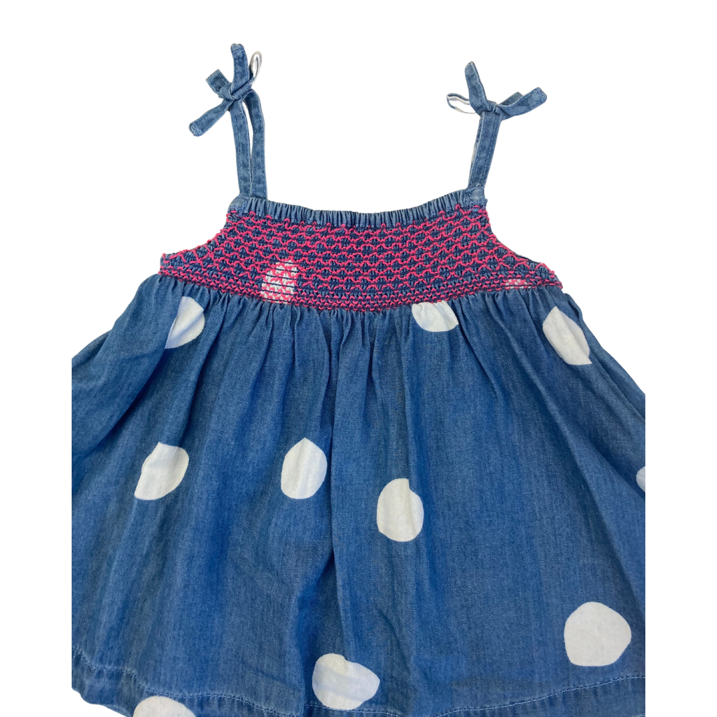3-6M Dark Blue & White Dotted Denim Tunic - Woolworths