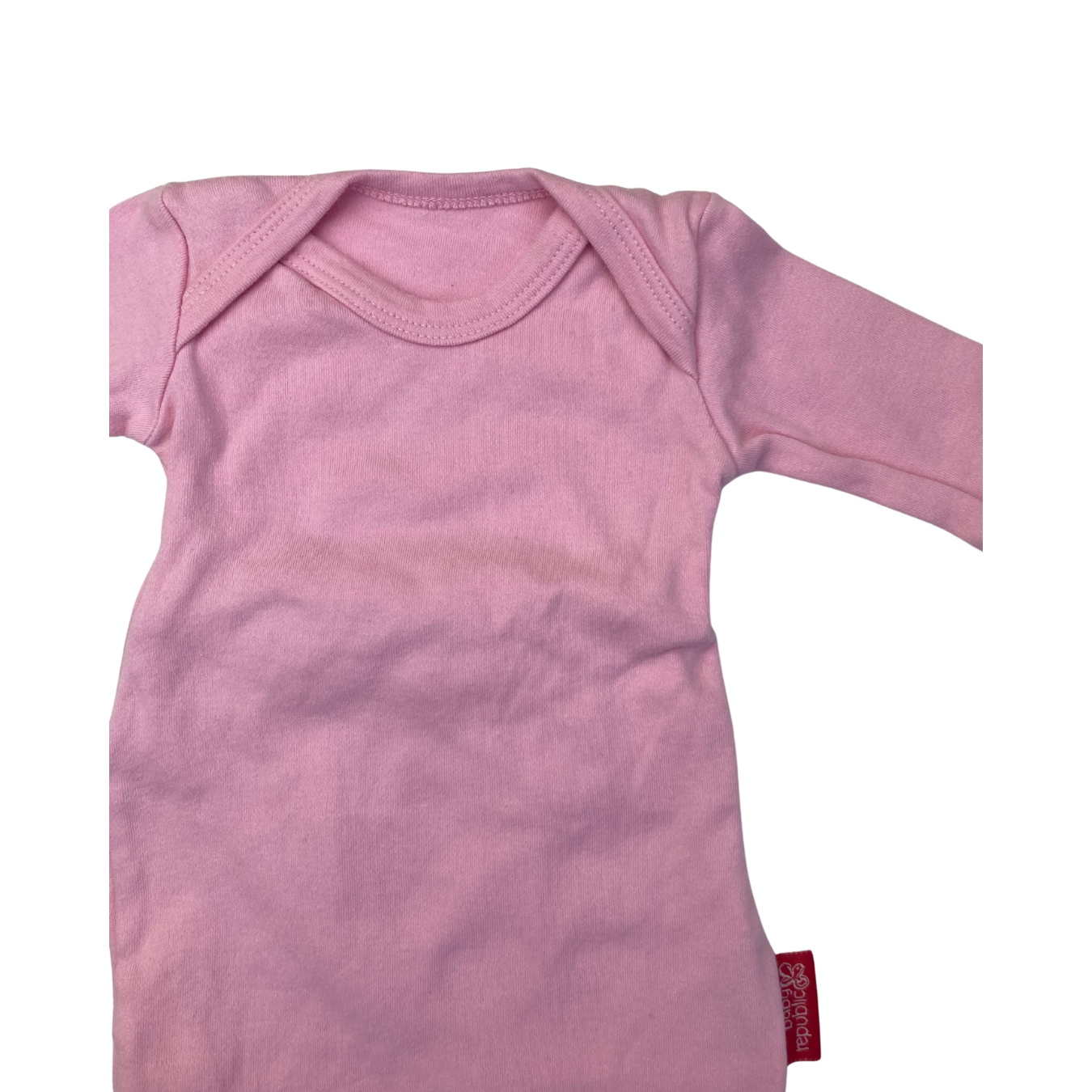 Newborn Light Pink Footed Onesie - Baby Republic