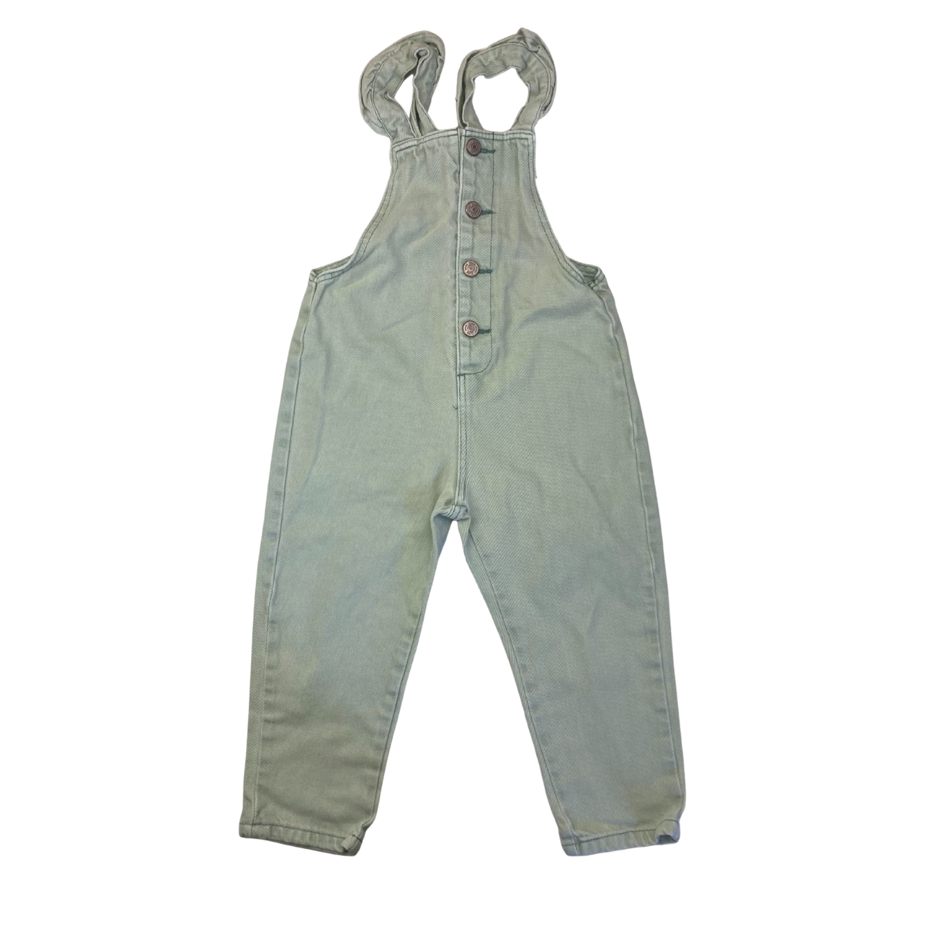 2-3Y Mint Green Denim Overalls - Zara