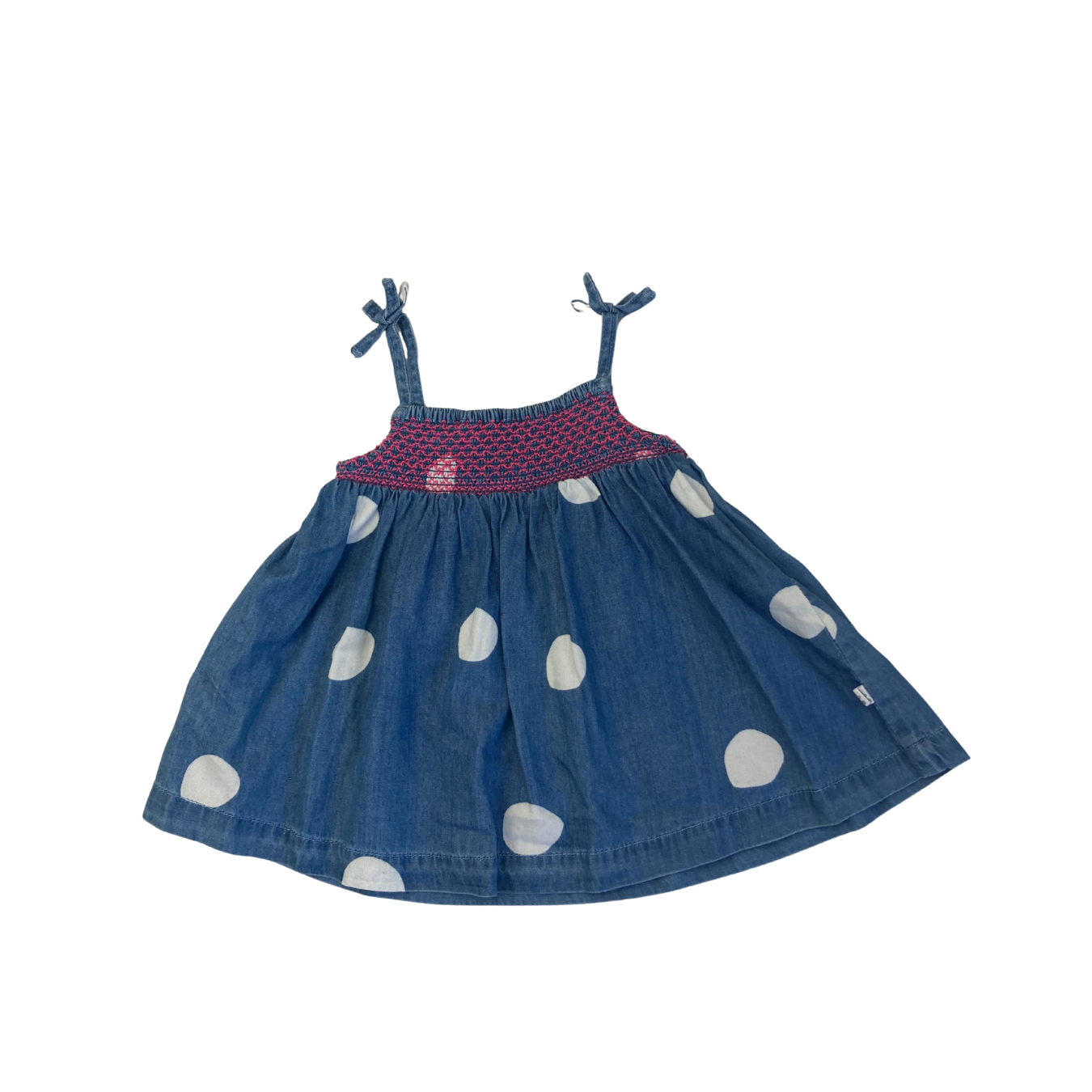 3-6M Dark Blue & White Dotted Denim Tunic - Woolworths
