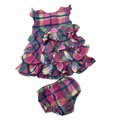 6M Pastel Plaid Frill Dress & Bloomer - Ralph Lauren