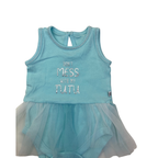 1-3M Light Blue & Silver Tulle Romper Dress - Woolworths