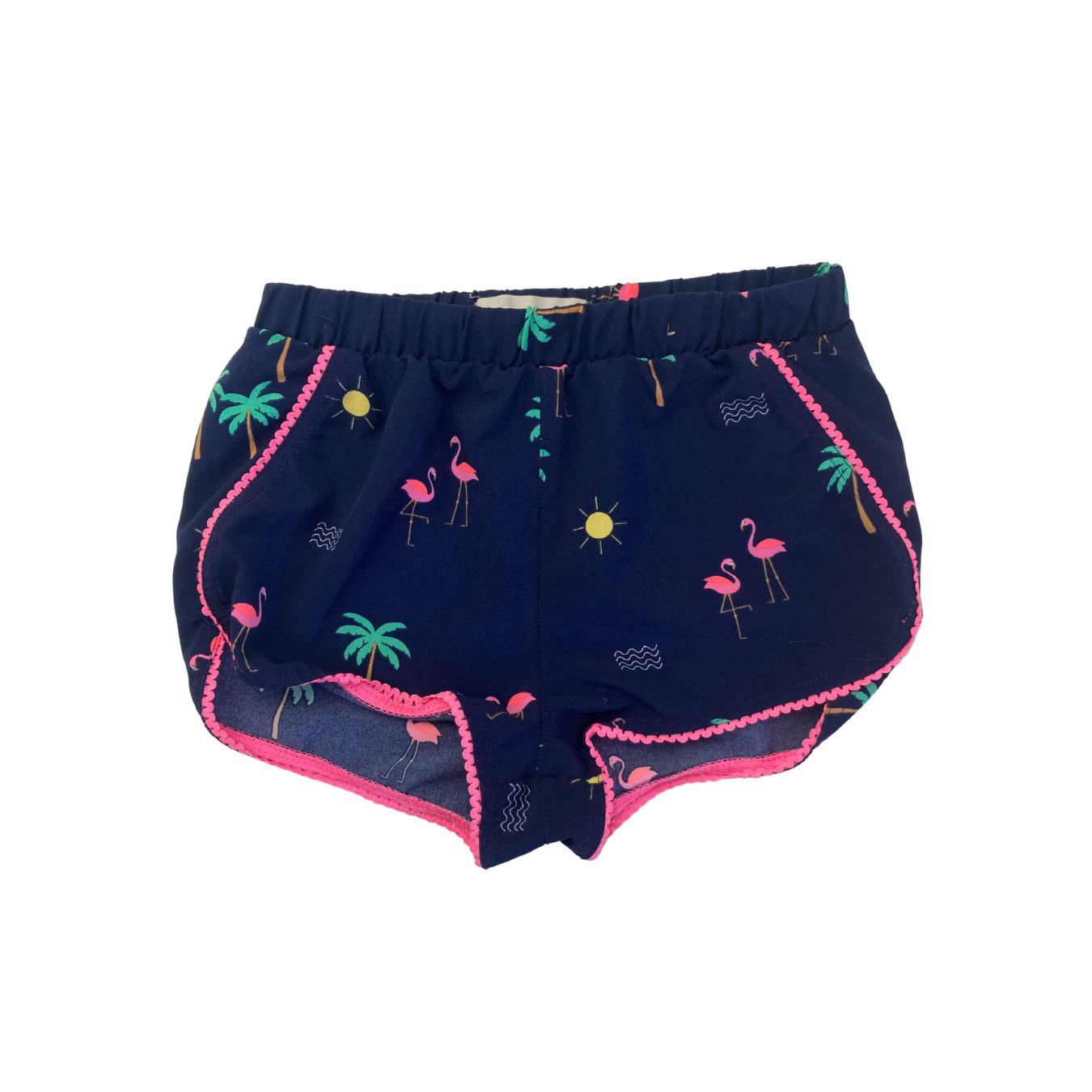 6Y Navy Blue Flamingo Summer Icon Shorts - Cotton On