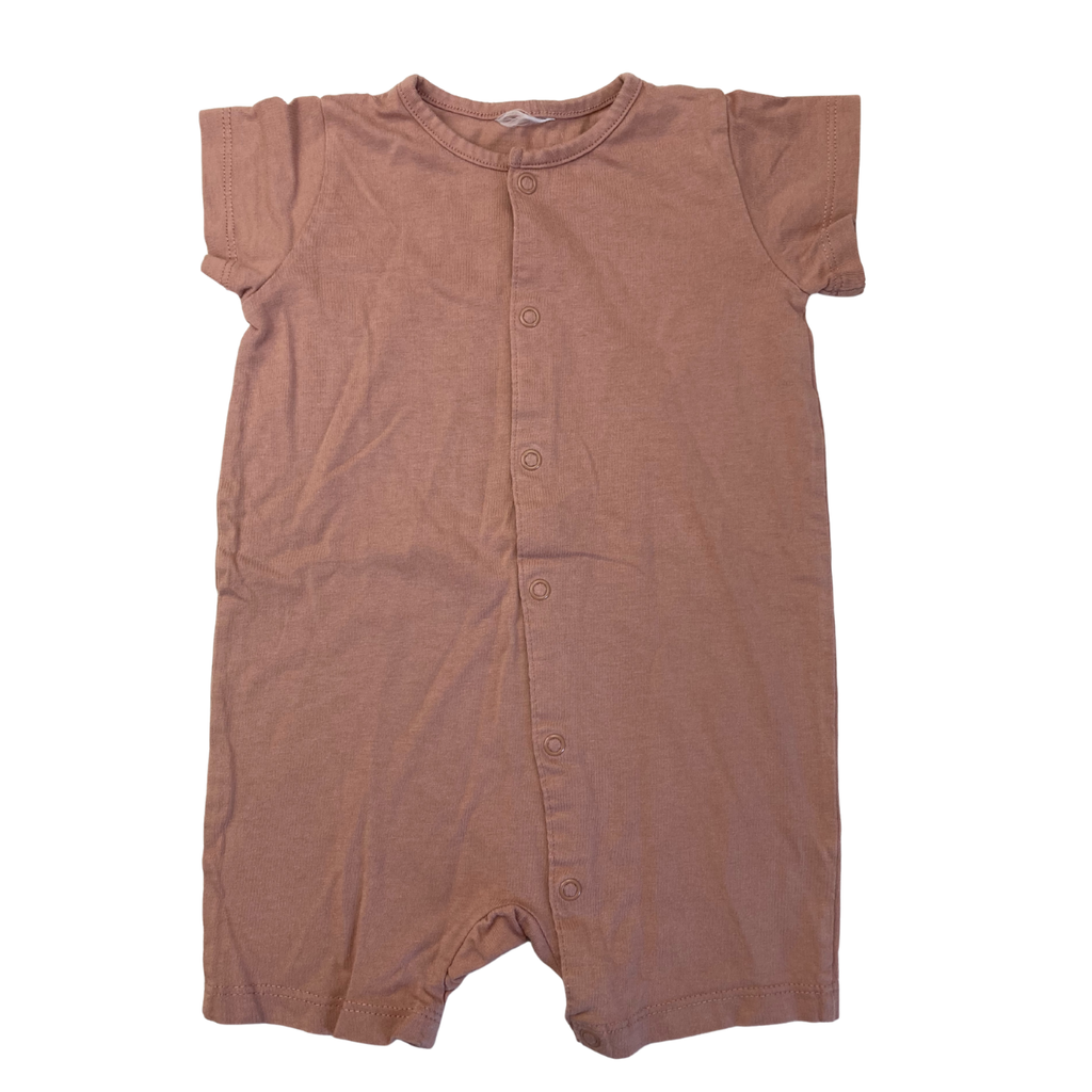 UK 9-12M Dusty Coral Snap Romper - H&M