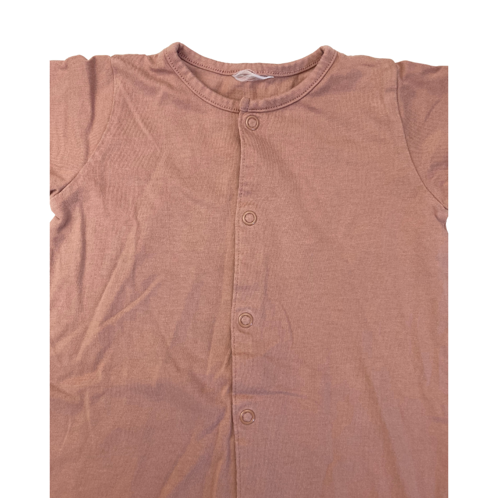 UK 9-12M Dusty Coral Snap Romper - H&M