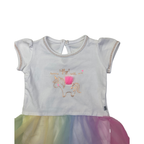 1-3M White & Pastel Tulle Unicorn Dress Romper - Woolworths