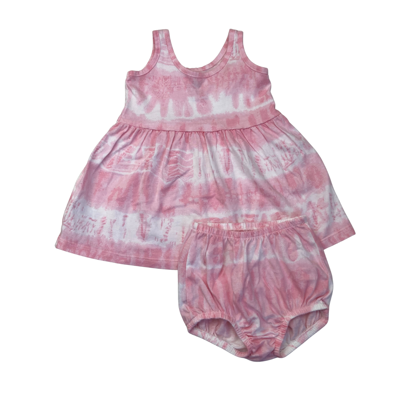 1-3M Light Pink & White Tie Dye Dress & Bloomer - Woolworths