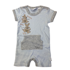 3-6M Light Blue Kangaroo Stripe Romper - Earth Nymph