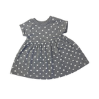 0-3M Grey & White Heart Dotted T Shirt Dress - OneTwoThree