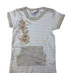 3-6M Light Blue Kangaroo Stripe Romper - Earth Nymph