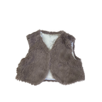 3-6M Mauve Faux Fur Gilet - Tiny Tots