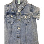 3-6M Light Blue Acid Wash Denim Dress - Ackermans