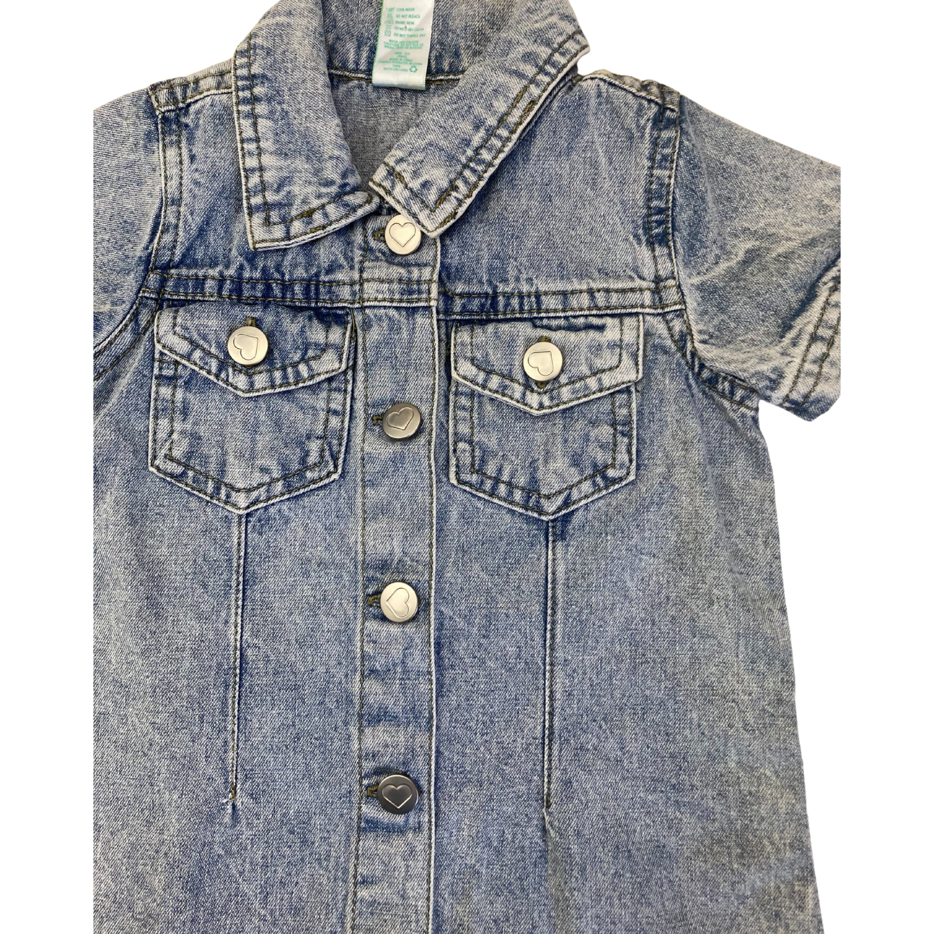 3-6M Light Blue Acid Wash Denim Dress - Ackermans