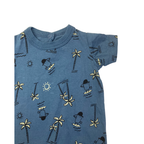 Newborn Dusty Blue Palm Tree Romper - Woolworths