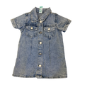 3-6M Light Blue Acid Wash Denim Dress - Ackermans