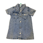 3-6M Light Blue Acid Wash Denim Dress - Ackermans