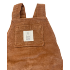 3-6M Brown Corduroy Dungaree Romper - Born Bare