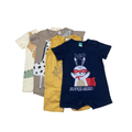 0-3M Blue, Yellow & Beige Animal Rompers - Ackermans, Tiny Tots