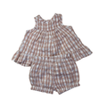 0-3M Pink & White Gingham Tulip Back Top & Shorts - Cuddlesome