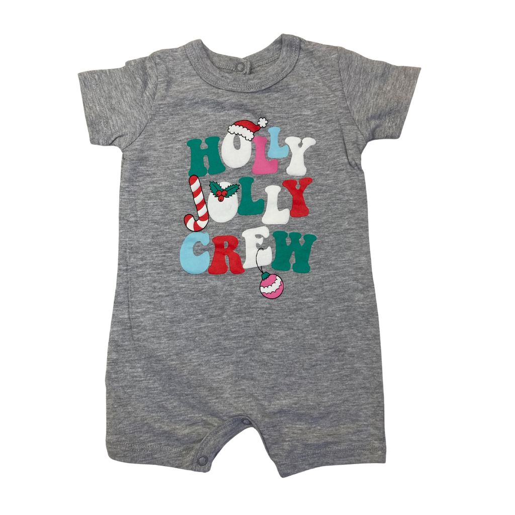 1-3M Grey "Holly Jolly Crew" Romper - Woolworths