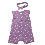 0-3M Lilac Floral Bunny Romper & Headband - Ackermans