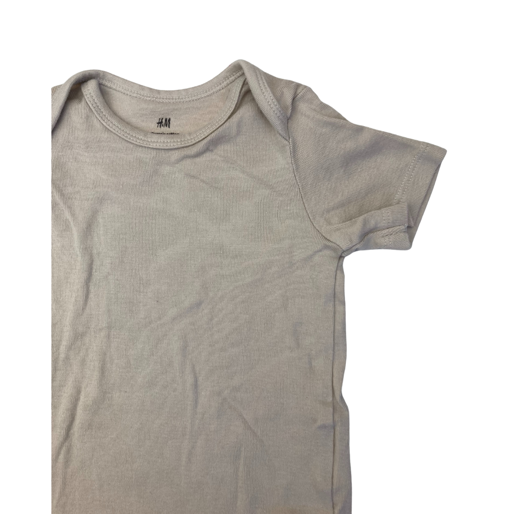 UK 6-9M Beige Summer Bodysuit - H&M