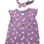 0-3M Lilac Floral Bunny Romper & Headband - Ackermans