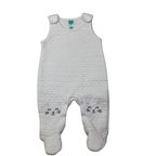 0-3M White Quilted Cat Overall Onesie - Ackermans
