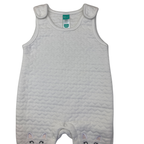 0-3M White Quilted Cat Overall Onesie - Ackermans