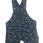 3-6M Black & White Cotton Kiwi Bird Dungaree - Young Original