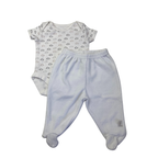 Newborn White Velour Footed Leggings & Cloud Bodysuit - F&F