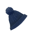 6-12M Dusty Blue Cableknit Pompom Beanie - Woolworths