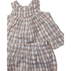 0-3M Pink & White Gingham Tulip Back Top & Shorts - Cuddlesome