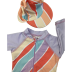 1-3M Lilac Stripe Swimsuit & Swim Hat - Woolworths