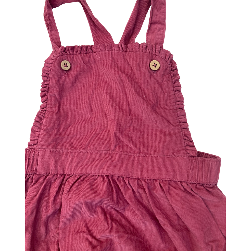 6-12M Magenta Corduroy Romper Overall - Woolworths