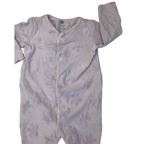 3-6M Lilac Terry Daisy Detail Snap Onesie - Woolworths