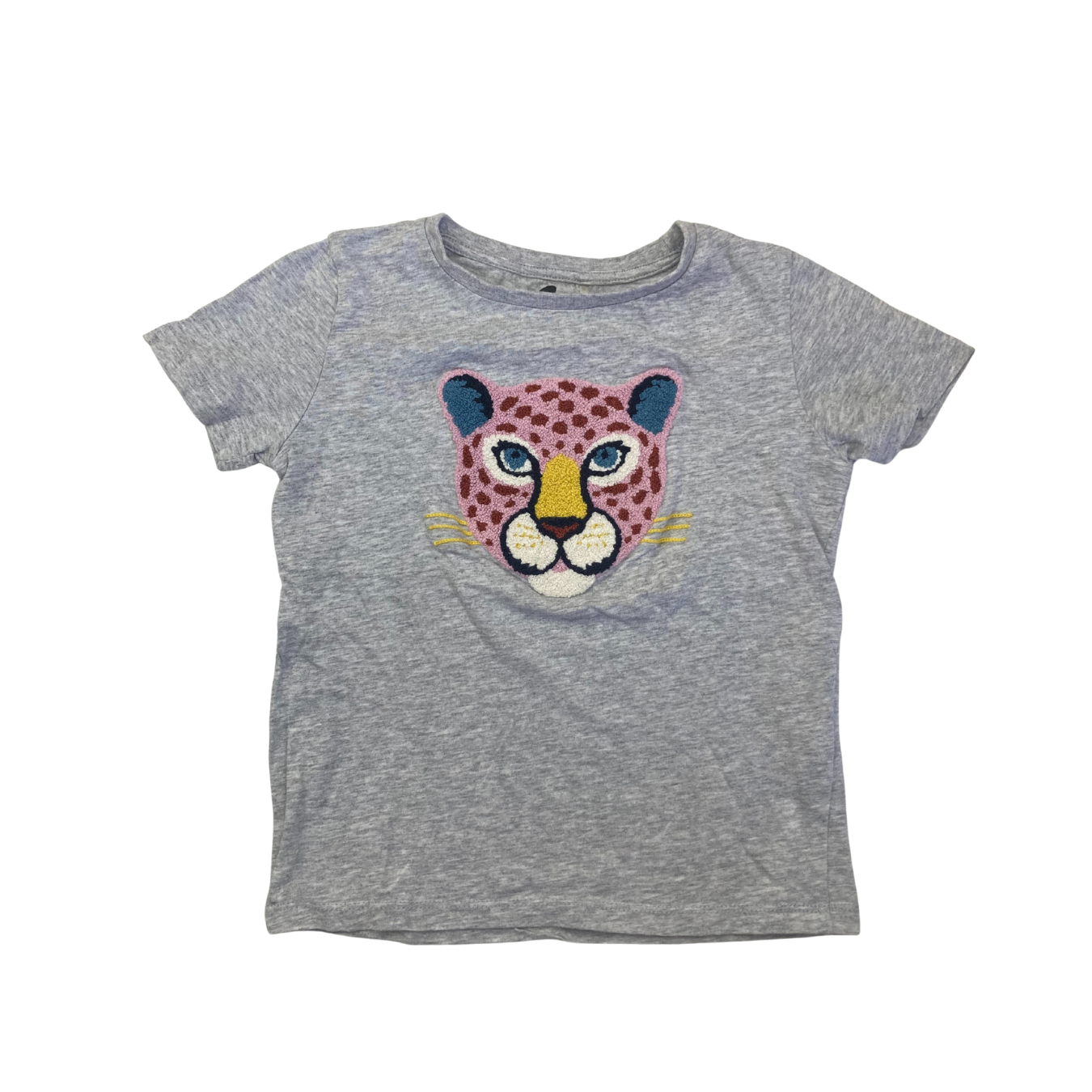 6Y Grey Tufted Cheetah T Shirt - Cotton On
