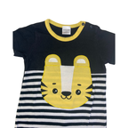 3-6M Black, White & Yellow Tiger Stripe Romper - Kittikin