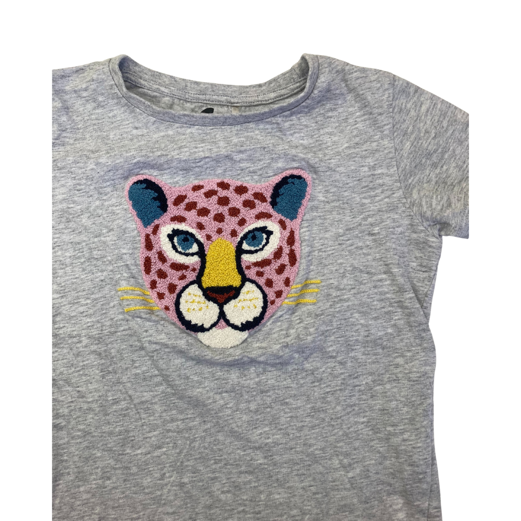 6Y Grey Tufted Cheetah T Shirt - Cotton On
