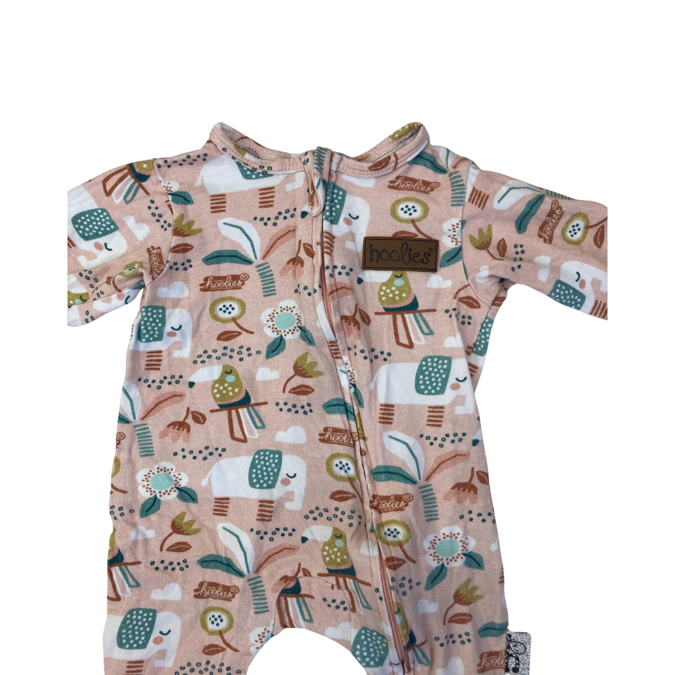 Newborn Pink Animal Zip Onesie - Hooligans