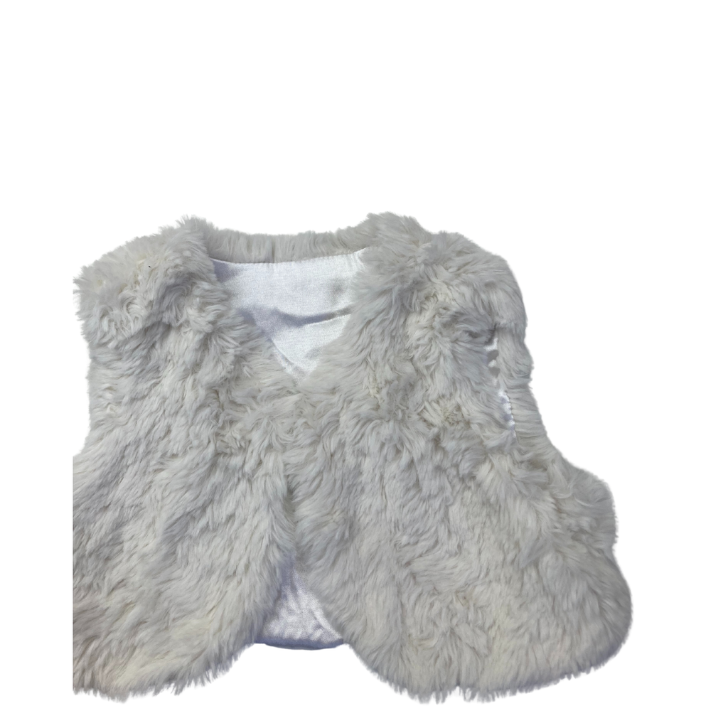0-3M Cream Faux Fur Gilet - Tiny Tots