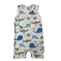 1Y White Sea Animal Sleeveless Romper - Earth Nymph