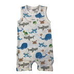 1Y White Sea Animal Sleeveless Romper - Earth Nymph