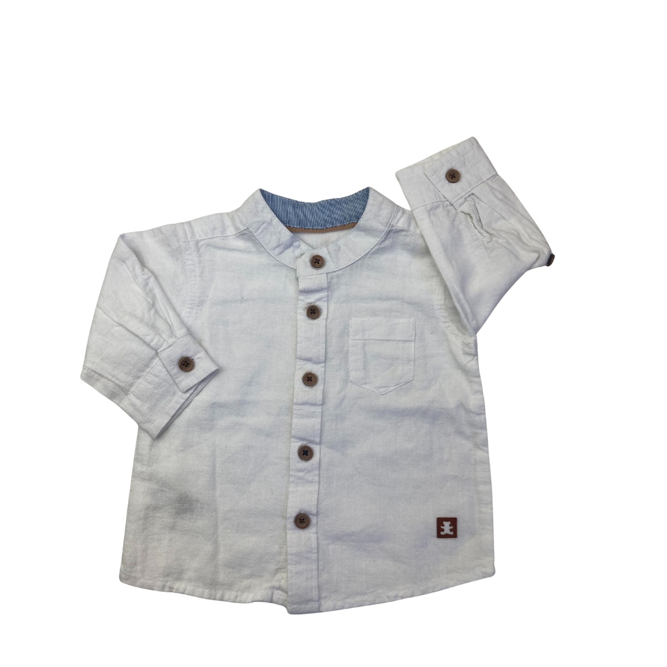 1-3M White Linen-Cotton Blend Shirt - Woolworths