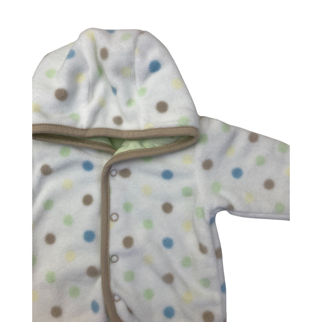 Newborn White Fleece Dotted Snap Jacket - Woolworths