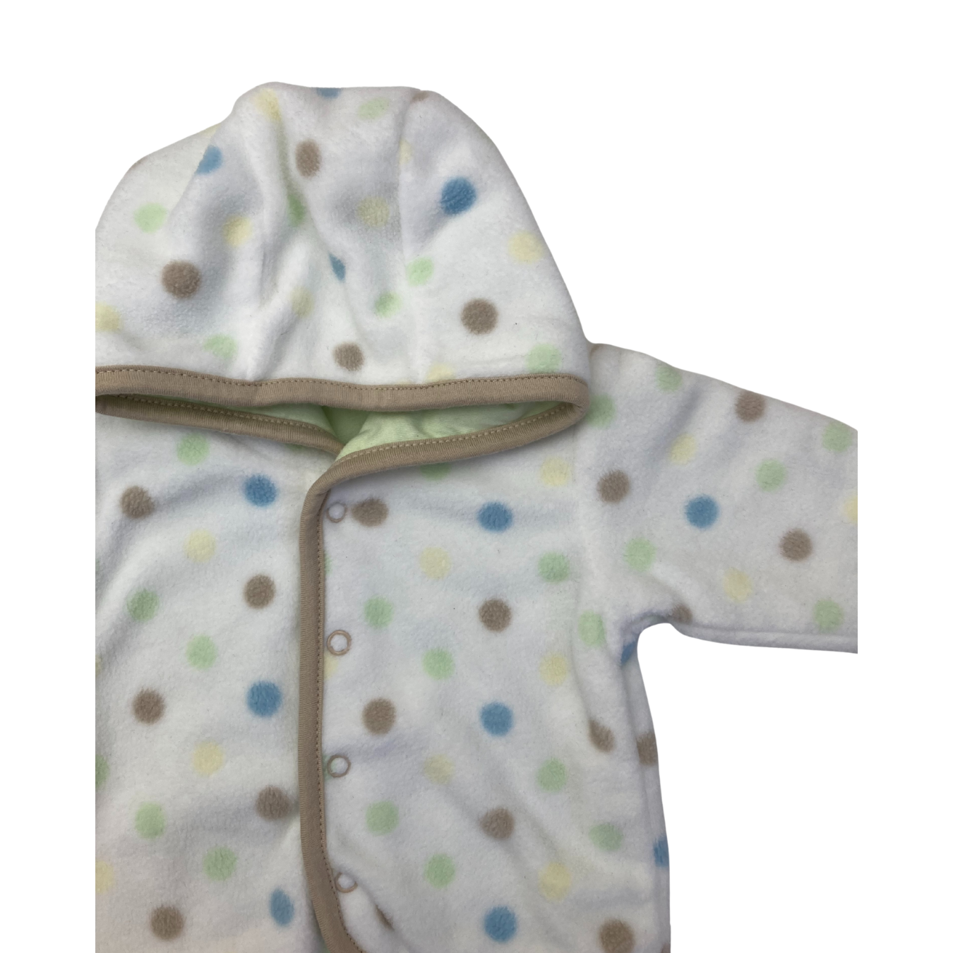 Newborn White Fleece Dotted Snap Jacket - Woolworths