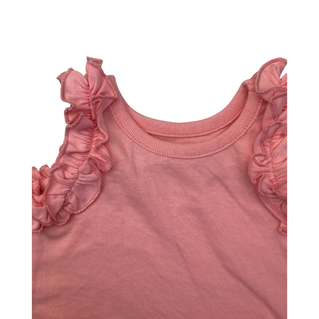 0-3M Coral Ruffled Sleeveless Top - Cuddlesome