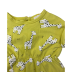 0-3M Yellow & White Giraffe Easy Waist Top - Keedo