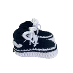6-12M Black & White Crochet Hi Top Sneaker