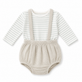 12-18M Cream & Green Cotton Romper Set - Woolworths / Baby Star